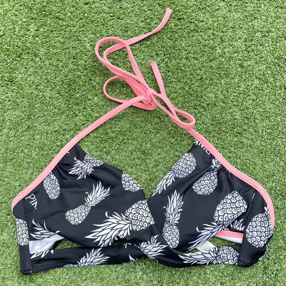 PINK Victoria’s Secret Wrap Bikini Top pineapple summer beach Vegas pool party M - Picture 4 of 4